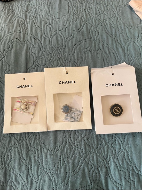 Other - Chanel Button/Broach Trio - Multicolor, Blue, Black